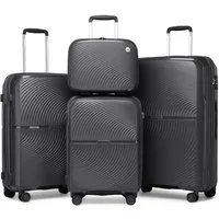 British Traveller Kofferset Reisekoffer-Set, 4-teiliges Hartschalen-Spinner-Set mit TSA-Schloss, (4 tlg)