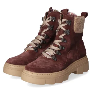 Waldläufer Schnürstiefeletten SAIGA Saiga Rot - Gr. 37,5 -  Textil