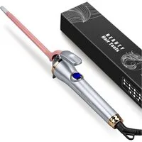 CkeyiN Lockenstab 9mm Lockendreher 130-230℃ mit LED-Anzeige Verbrühungsschutzklemmen, Keramik-Turmalin-Beschichtung, 30S schnelles Erhitzen zur Flauschiges lockiges Haar