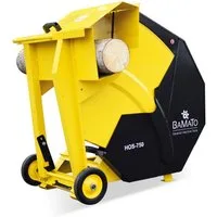 BAMATO Wippkreissäge HOS-750 Wippsäge 700mm HM-Sägeblatt Brennholzsäge 5,0 kW, 1-St., Gummireifen, Transportgriff, einsatzfertig montiert, 64 Zähne