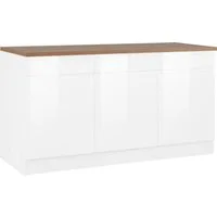 KOCHSTATION Unterschrank KS-Virginia,neu in verbesserter Ausführung (Stauraum, Softclose) Breite 150 cm, 3 Türen, Soft-Close-Funktion