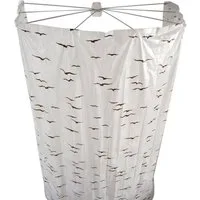Ridder Duschvorhangstange Duschfaltkabine Ombrella SyltWeiß-beige, ABS (Acrylnitril-Butadien-Styrol), PA (Polyacryl), PP (Polypropylen), Inox, PEVA (Polyethylen-Vinylacetat)