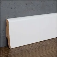 PROVISTON Sockelleiste MDF, 19 x 58 x 2400 mm, Weiß, Fußleiste, MDF foliert, L: 240 cm