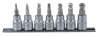 KS Tools 3/8" Bit-Stecknuss-Satz Innensechskant mit Kugelkopf, 7-tlg - 911.3922