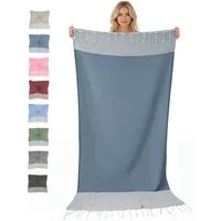 furora HOLIDAY Saunatuch Strandtuch Hamamtuch: groß 100x200 cm Saunatuch, Strandhandtuch dünn, Strandtuch Saunatuch aus 100% Baumwolle Strandtuch Set