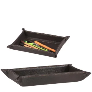 Taschenleerer Leder mocca Ordnung Schlüssel 27x16cm | Sonnenleder Stiftschale. Eine stilvolle Ablage für tägliche Begleiter im Eingangsbereich.
