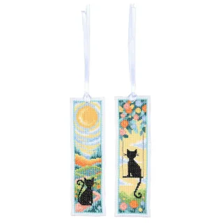 Lesezeichen "Schwarze Katze Silhouette", 2er-Set
