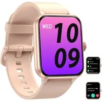 IOWODO Smartwatch Damen Herren 2026,350mAh (6 Tage), 1,85" HD,Bluetooth Anruf Smartwatch (1.85 Zoll, IOS/Android) Smartwatch Damen Herren,Smart Watch für Android iOS( 2 Armband) , mit Wechselband aus weichemSilikon und Ladekabel, Telefon,App-Fitnessk