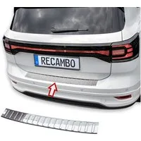 RECAMBO Ladekantenschutz für VW T-Cross, BJ ab 2018> Stoßstangenschutz, V2A rostfrei, Exklusive Optik, praktischer Schutz & perfekte Passform