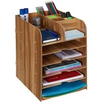 relaxdays Organizer Schreibtisch Organizer mit Ablagefächern, dunkelbraun