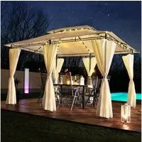 Swing&Harmonie Pavillon LED - Pavillon 3x4m Minzo Garten Pavillion, Solar Pavilion Gartenzelt Designer Pavilon