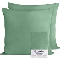 Komfortec Kissenbezug 100% Baumwolle, 150 g/m², (2 Stück), 40 x 40 cm, Kissenhülle, Superweicher Premium Jersey Kopfkissenbezug
