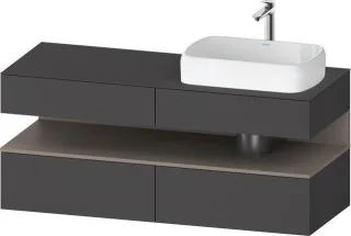 Duravit Qatego Konsolenwaschtischunterbau wandhängend Graphit Matt 1400x550x600 mm - QA4766043490000 QA4766043490000
