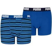 PUMA Boxershorts PUMA BOYS EVERYDAY STRIPED BOXERS (2er Pack) ohne Eingriff, mit elastischem Logobund