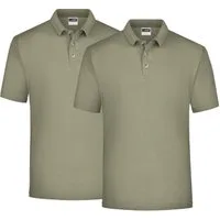 James & Nicholson Poloshirt Doppelpack Klassisches Herren Polohemd für Freizeit und Sport JN020 (Doppelpack, 2er-Pack) Gerade geschnitten mit Seitenschlitzen
