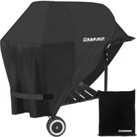 Kaminer Grillabdeckhaube Grillabdeckung 95x100x60 cm Wasserdicht UV-Schutz Oxford Schwarz, Wasserdicht, UV-beständig, reißfest, windfest mit Klettverschluss