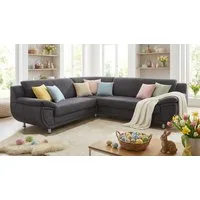 TRENDMANUFAKTUR Ecksofa Rondo wahlweise mit Schlaffunktion, bequeme Armlehnen, L-Form, wahlw.mit Federkern, Füße chromfarben, Unser Dauertiefpreis