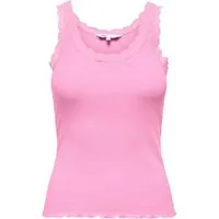 ONLY Tanktop ONLSARA – Tanktop mit Spitzendetail am Ausschnitt Baumwollmischung, regular fit