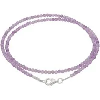 Lebensquelle Plus Kette ohne Anhänger Amethyst 2 mm Perlenkette facettiert, 45 cm + Silberverschluss