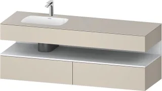 Duravit Qatego Einbauwaschtisch mit Konsolenwaschtischunterbau Taupe Supermatt 1600x500x600 mm - QA4 QA4795018830000