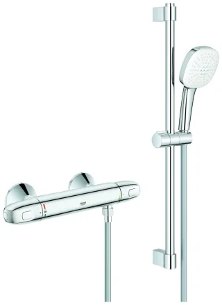 GROHE Thermostat-Wannenbatterie Grohtherm 1000 34820_5 mit Brausegarnitur 600mm chrom, 34820005 34820005