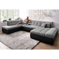 DOMO collection Wohnlandschaft MORIC 353x216x80 cm, mit viel Platz, U-Form, auch in Cord, im XXL-Format, wahlweise mit Bettfunktion und Armlehnenverstellung