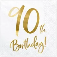 partydeco Papierserviette Servietten 'Birthday Gold' 20Stk./33x33cm, #90