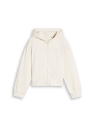 tom tailor kids - Oversize Hoodie Sweatjacke mit Rückenprint gardenia white - Gr. - 140