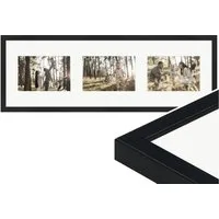 WANDStyle Galerierahmen G950 20x60 cm, für 3 Bilder, im Format 10x15 cm, aus Massivholz in der Farbe Schwarz, gemasert