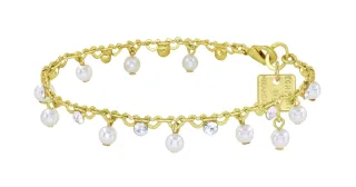 konplott - Armband - Pearl Shadow weiß/gold