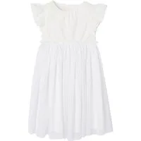 vertbaudet Minikleid Mädchen Festkleid mit Lochstickereien und Tüllrock Lochstickerei