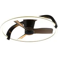 Reality Leuchten LED Deckenleuchte STOCKHOLM mit Ventilator, Deckenventilator mit Licht inklFernbedienung, Ventilatorfunktion, LED fest integriert, warmweiß - kaltweiß, 6 Geschwindigkeiten Timer Vor- & Rücklauf LED dimmbar CCT Nachtlicht