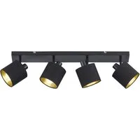 Reality Leuchten LED Deckenstrahler mit Stoffschirm & E14 LEDs, Breite 70cm, dimmbar, LED wechselbar, Warmweiß, Innen Deckenleuchte 4-flammig, Strahler schwenkbar