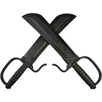 BAY-Sports Asiamesser stumpf Schmetterlingsmesser Kung Fu Wing Chun Butterfly Doppelmesser, Aus Kunststoff für sicheres Training
