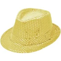 Party Factory Kostüm Pailletten-Hut gold Accessoire für Karneval oder Party, mit glitzernden Pailletten versehen