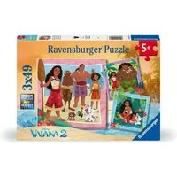 Ravensburger Puzzle Kinderpuzzle 3x49 Teile - Disney Vaiana 2 - Auf, zu neuen Abenteuern, 49 Puzzleteile