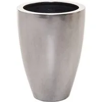 VIVANNO Bodenvase Fiberglas OPALA Rund - Silbermetallic Metallic Hochglanz (1 St), 40x40x55 cm