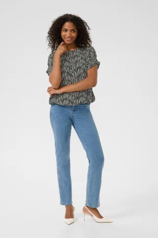 Ärmellose Bluse KAamber Loose fit black offwhite