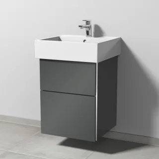Sanipa 3way Waschtischunterbau zu Duravit Vero Air Waschtisch mit 2 Auszügen, Anthrazit-Glanz BS43179