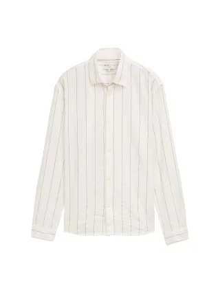 Denim Tom Tailor - Relaxed Fitted Hemd mit Streifenmuster off white structured stripe - Gr. - M