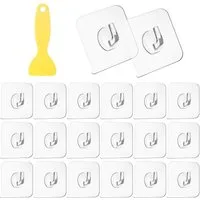 FELIXLEO Klebehaken Transparente Haken Selbstklebende Klebehaken mit Schaber, (20-St)
