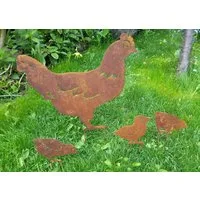 LB H&F Lilienburg Gartenstecker 4er SET Gartendeko Gartenstecker Beetstecker Dekofigur Deko Garten (Osterstecker Ostern Dekoration Garten outdoor draussen Frühlingsdeko Osterdeko Dekofigur Gartenfigur Roststecker Frühling Beetstecker Rostfiguren auße