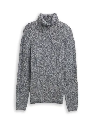 Tom Tailor - Rollkragenpullover multicolor blue structure - Gr. - XXL