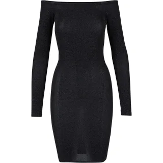 Urban Classics - Kleid Schulterfrei für Damen Langärmlig (Schwarz)