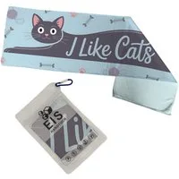 speecheese Sporthandtuch I Like Cats Eishandtuch XL mit Katze Silhouette