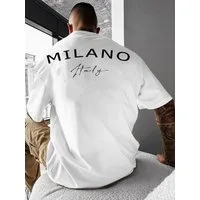 RMK T-Shirt Herren Shirt Rundhals Basic "Milano Italia" aus Baumwolle