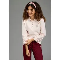 KangaROOS Poloshirt aus Jersey, mit Drucke, körpernahe Passform, Langarm