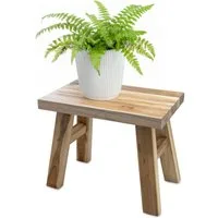 Spetebo Blumenhocker Teakholz Blumensitzbank natur rechteckig (Anzahl, 1 St., Stück), Vielseitig einsetzbar