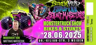 Broken Head European Stunt Masters Ticket 28.06.25 Auto Drift &amp; Motorrad Stunt Show