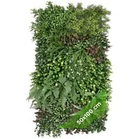 Kunstpflanze Künstliche Pflanzenwand Indoor & Outdoor, Blumenwand, Green Wall Evergreen, JELLE & JACOB, Höhe 100 cm, pflegeleicht & langlebig für Wohlfühl-Atmosphäre